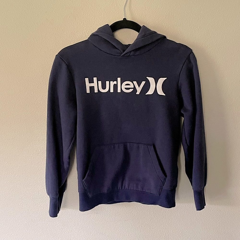Hurley Navy Blue Youth Hooded Sweatshirt. Size Medium.